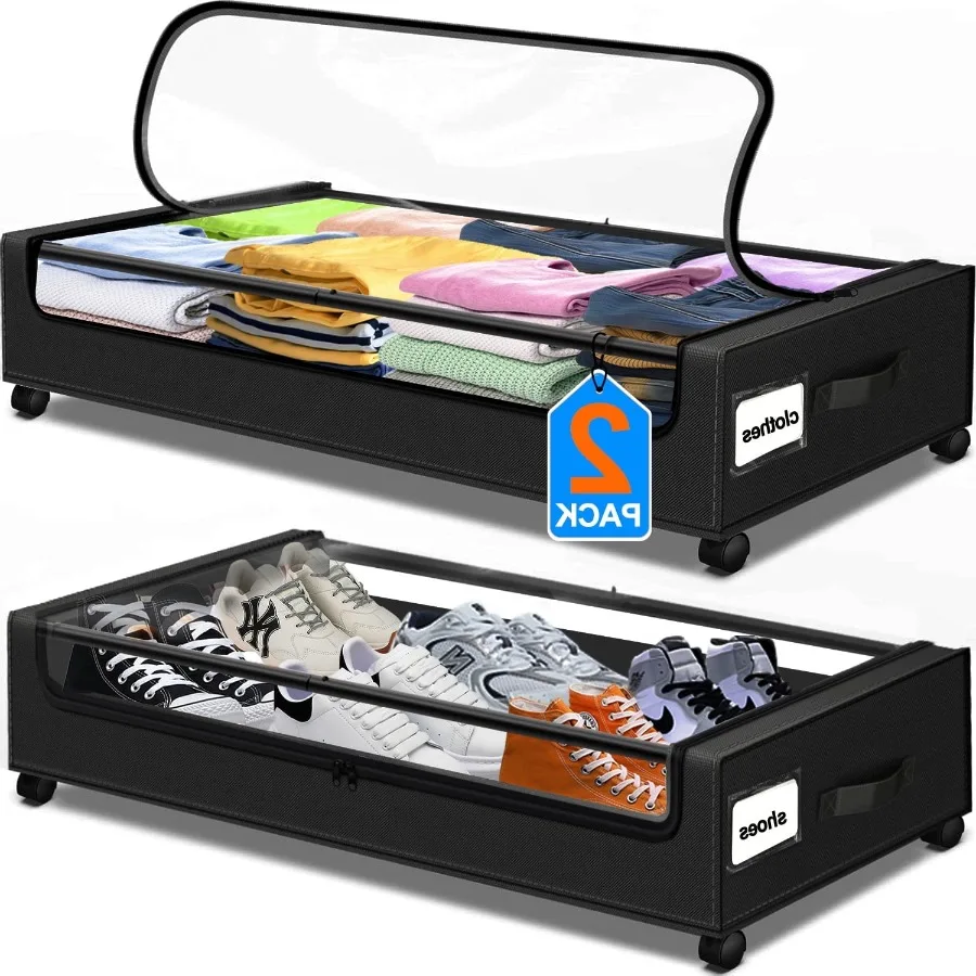 Under Bed Storage with Wheels, 2Pack Under Bed Storage Containers, Under Bed Shoe Storage Organizer, Rolling Under Bed Metal Dr
Under Bed Storage with Wheels, 2Pack Under Bed Storage Containers, Under Bed Shoe Storage Organizer, Rolling Under Bed Metal Dr