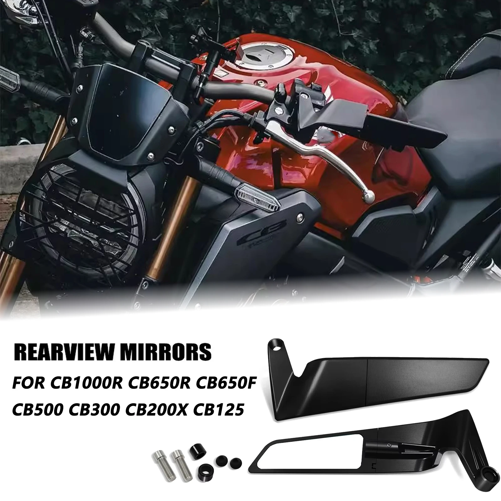 Motorcycle rearview mirror suitable for CB1000R CB650R CB650F CB500 CB300 CB200X CB125 sports wing rearview mirror
Motorcycle rearview mirror suitable for CB1000R CB650R CB650F CB500 CB300 CB200X CB125 sports wing rearview mirror