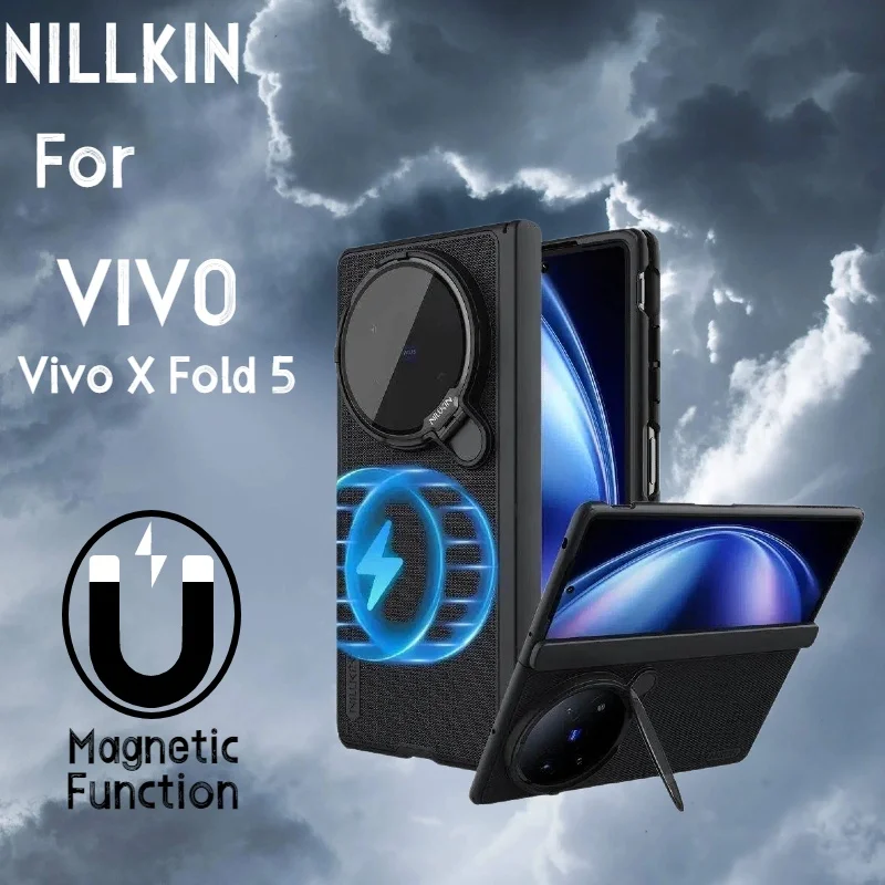 For Vivo X Fold 5 MagSafe Case NILLKIN Frosted Shield Prop Magnetic Case Shockproof With Phone Holder Camera Cover For X Fold5
For Vivo X Fold 5 MagSafe Case NILLKIN Frosted Shield Prop Magnetic Case Shockproof With Phone Holder Camera Cover For X Fold5