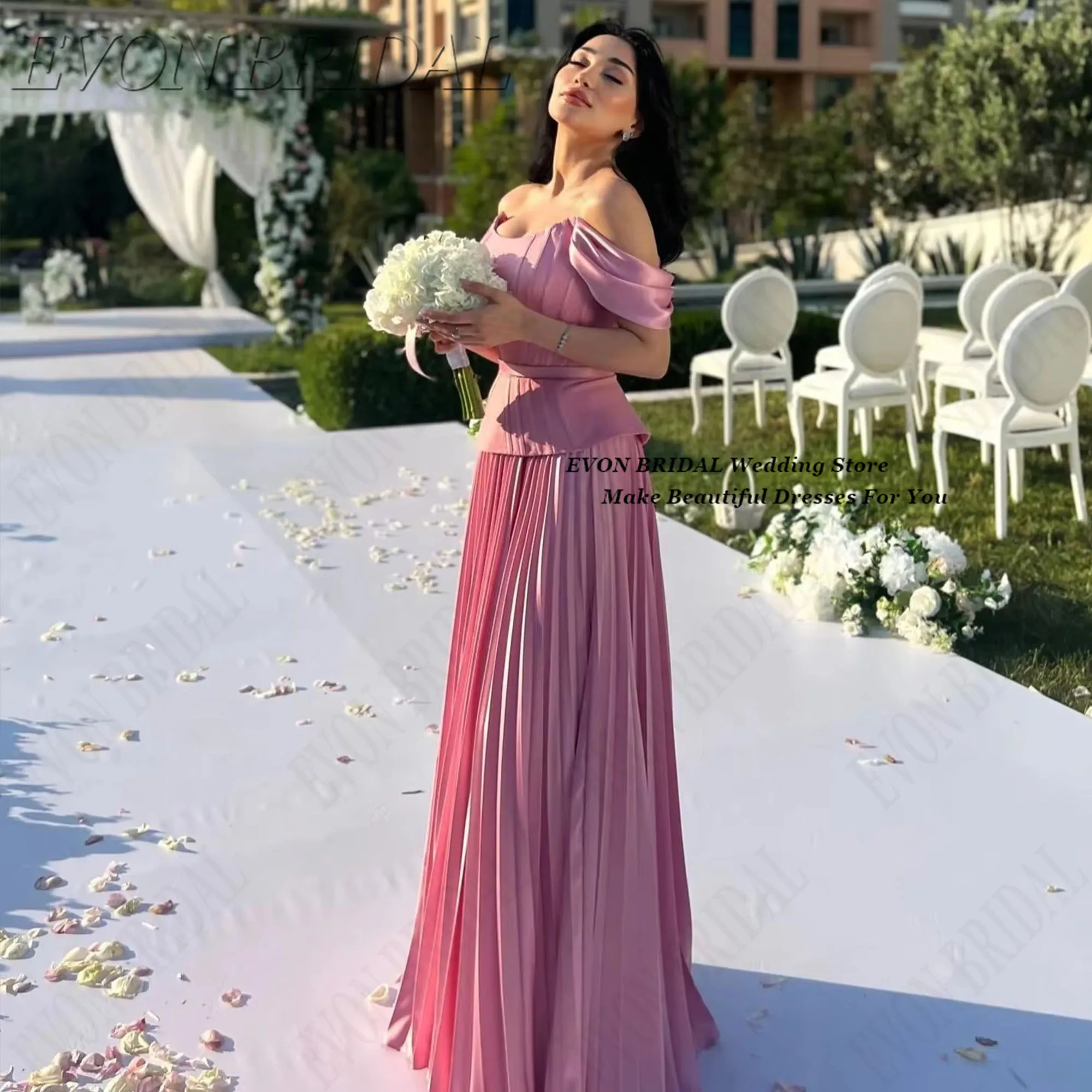 Elegant Ceremony Dress Pleat A-Line Celebrity Dresses Satin Floor Length Red Carpet Bridesmaid Party Dress EVON BRIDAL Customize
Elegant Ceremony Dress Pleat A-Line Celebrity Dresses Satin Floor Length Red Carpet Bridesmaid Party Dress EVON BRIDAL Customize