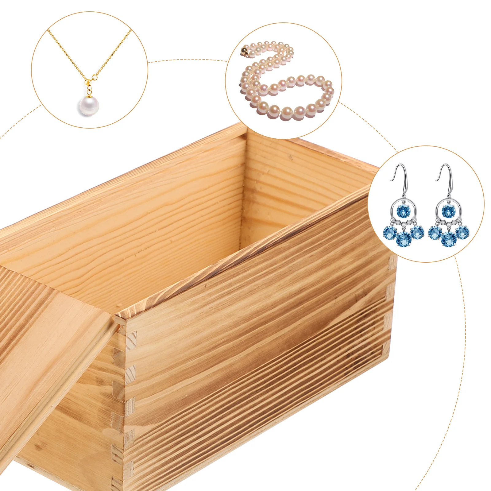 Wood Jewelry Box Sturdy Structure Portable Jewelry Storage Case Multi-Functional Wood Storage Box Trinket Case
Wood Jewelry Box Sturdy Structure Portable Jewelry Storage Case Multi-Functional Wood Storage Box Trinket Case
