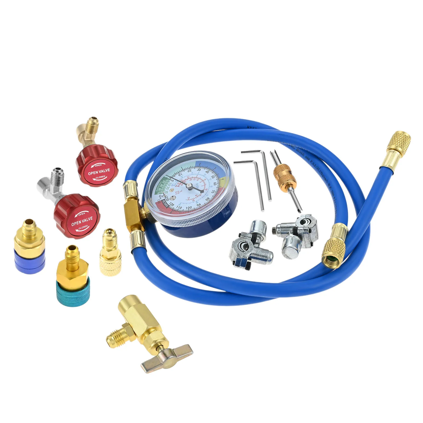 AC R134A R1234YF Комплект шлангов для заправки хладагента Набор манометров быстрого соединения низкого давления с пирсинг-клапаном BPV-31
AC R134A R1234YF Комплект шлангов для заправки хладагента Набор манометров быстрого соединения низкого давления с пирсинг-клапаном BPV-31