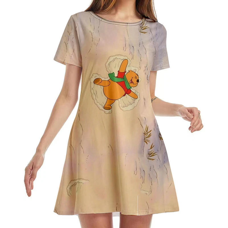 Disney Winnie the Pooh and Mickey Minnie Anime Casual Boho Beach Women Crew Neck Party Summer Short Sleeve Loose Mini Dress
Disney Winnie the Pooh and Mickey Minnie Anime Casual Boho Beach Women Crew Neck Party Summer Short Sleeve Loose Mini Dress
