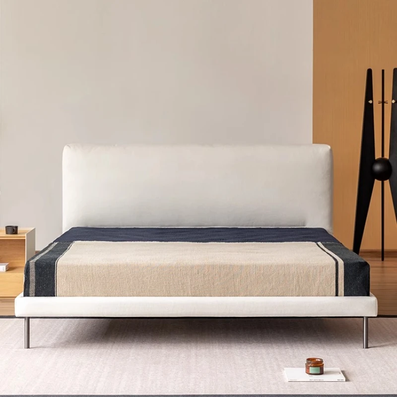 Nordic Japanese minimalist fabric bed Girls bedroom Cream style household double bed Soft bed
Nordic Japanese minimalist fabric bed Girls bedroom Cream style household double bed Soft bed