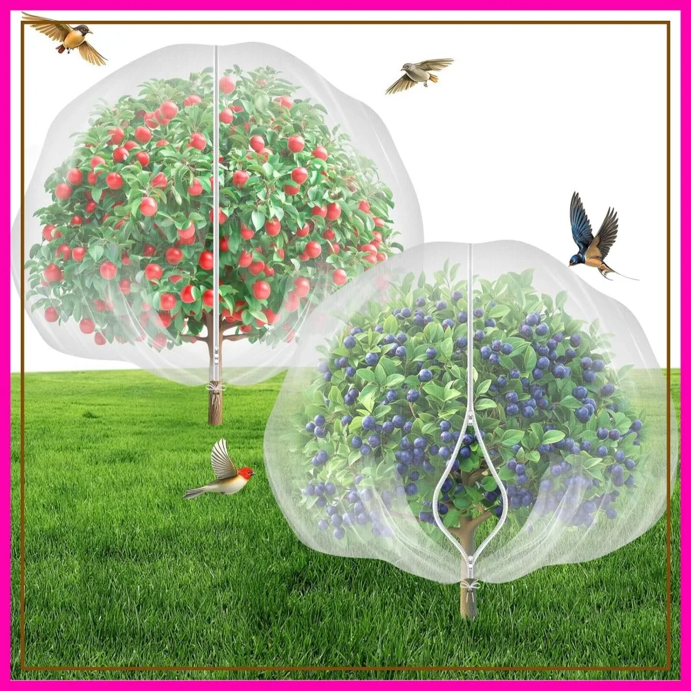Fruit Tree Netting with 2-Way Zipper & Drawstring, 6.4'x6.4' Garden Plant Net Pest Barrier, Prevent Cicadas Birds Squirrel Deer, Fine Mesh Insect Cover for Blueberry Tomato (2 Pack)
Fruit Tree Netting with 2-Way Zipper & Drawstring, 6.4'x6.4' Garden Plant Net Pest Barrier, Prevent Cicadas Birds Squirrel Deer, Fine Mesh Insect Cover for Blueberry Tomato (2 Pack)