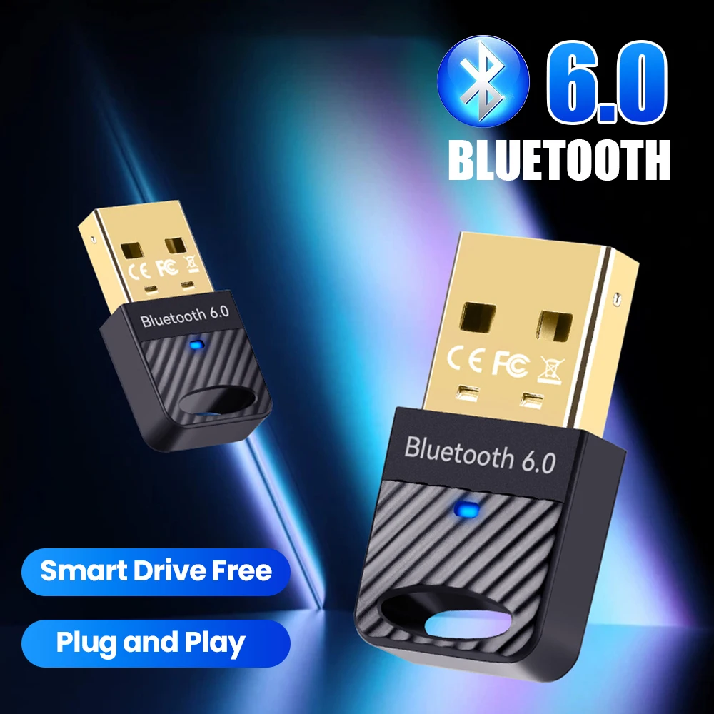 USB Bluetooth 6.0 Adapter Computer External WIreless Receiver Transmitter No Driver Required Suitable for PC Windows7/8.1/10/11
USB Bluetooth 6.0 Adapter Computer External WIreless Receiver Transmitter No Driver Required Suitable for PC Windows7/8.1/10/11