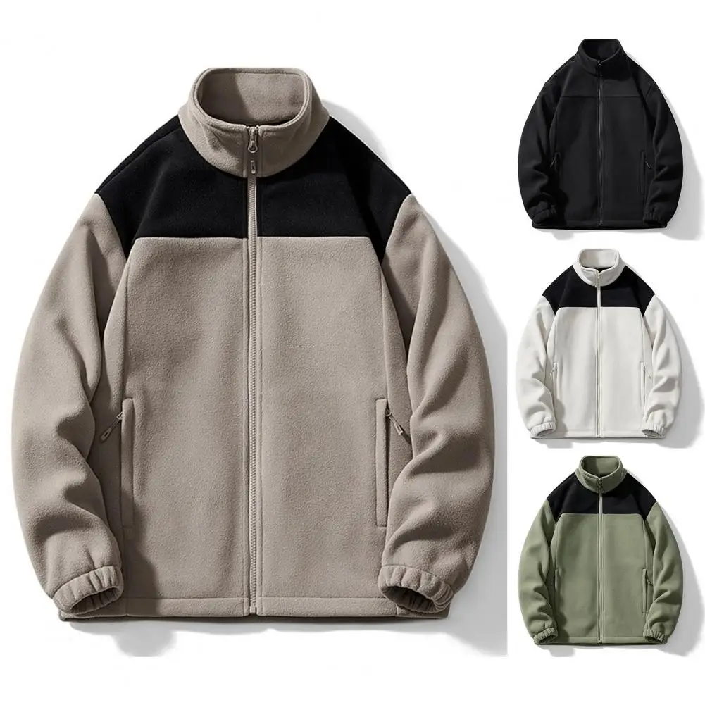 Colorblock Jacket Stylish Men's Winter Jacket Stand Collar Color Matching Thick Resistant Zipper Closure Pockets Elastic Cuff
Colorblock Jacket Stylish Men's Winter Jacket Stand Collar Color Matching Thick Resistant Zipper Closure Pockets Elastic Cuff