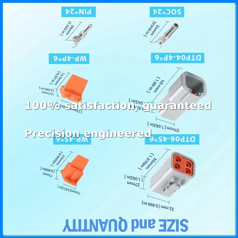 72 PCS Deutsch DTP Connector Kit 4 Pin Automotive Waterproof Connectors 6 Sets with Size 12 Stamped Contacts Gauge-ABVP
72 PCS Deutsch DTP Connector Kit 4 Pin Automotive Waterproof Connectors 6 Sets with Size 12 Stamped Contacts Gauge-ABVP
