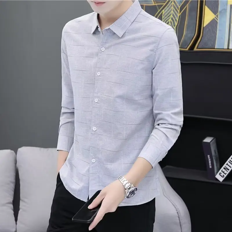 Мужская повседневная полосатая длинная све irt, весенне-осенняя корейская официальная одежда Sle Busin, облегающая молодежная одежда без железа
Мужская повседневная полосатая длинная све irt, весенне-осенняя корейская официальная одежда Sle Busin, облегающая молодежная одежда без железа