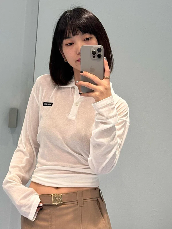 Miu Sle College Wind Svel Long Sve Thin T-irt Women Summer Collar Printed Cotton Casual Comfortable Top
Miu Sle College Wind Svel Long Sve Thin T-irt Women Summer Collar Printed Cotton Casual Comfortable Top