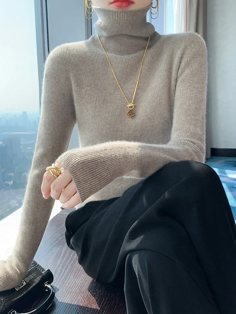 High Neck Sweater For Women 2024 Winter New Pullover Sweater Cashmere Sweater 100% Slim Fit Long Sleeve Top Women Clothing Sale
High Neck Sweater For Women 2024 Winter New Pullover Sweater Cashmere Sweater 100% Slim Fit Long Sleeve Top Women Clothing Sale