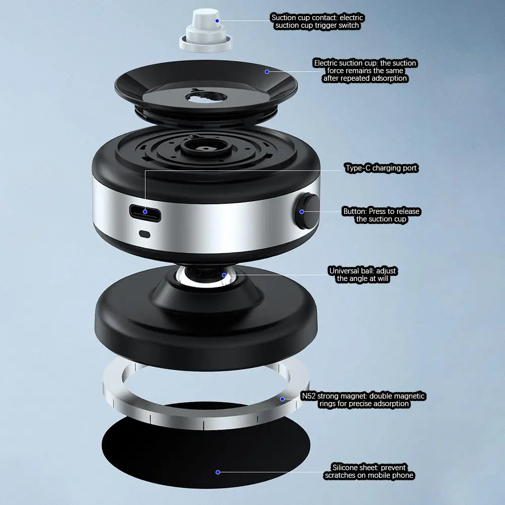 Magnetic Mobile Phone Holder 360 Rotatable Vacuum Adsorption Bracket Mini Phone Mount Stand for iPhone 15 14 13 Huawei
Magnetic Mobile Phone Holder 360 Rotatable Vacuum Adsorption Bracket Mini Phone Mount Stand for iPhone 15 14 13 Huawei