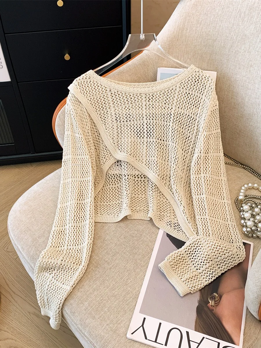 Short Uneven Hollow out Knitted Cover up Women Summer Thin Strap Dress Outer Shawl Arm Covering Top Sweet Style Japanese
Short Uneven Hollow out Knitted Cover up Women Summer Thin Strap Dress Outer Shawl Arm Covering Top Sweet Style Japanese