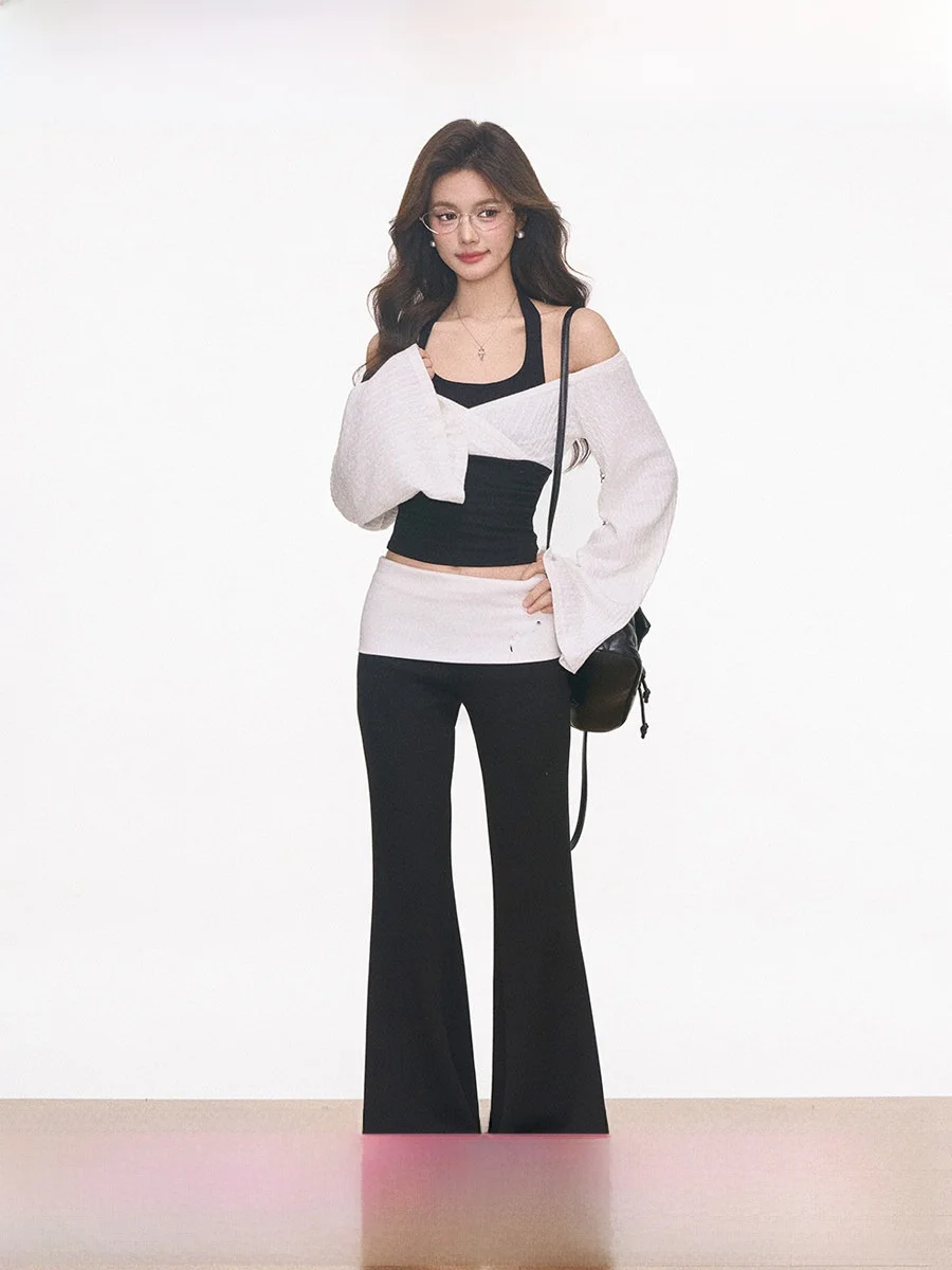 Westayone Knitted Top Design Sensation Women's Casual Pants New Arrival Asymmetric Slim Fit Long Sleeve round Neck Short Style
Westayone Knitted Top Design Sensation Women's Casual Pants New Arrival Asymmetric Slim Fit Long Sleeve round Neck Short Style