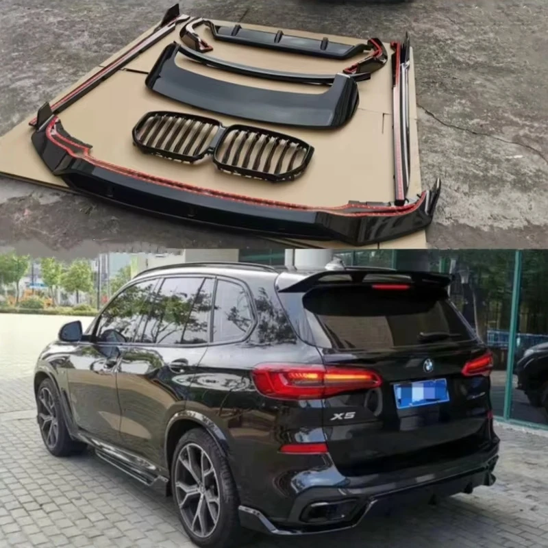 Комплект обвесов для BMW X5 G05 2019-2022: передняя губа, задний диффузор, боковые пороги, спойлер, решетка радиатора, накладки на зеркала, АБС, глянцевый черный
Комплект обвесов для BMW X5 G05 2019-2022: передняя губа, задний диффузор, боковые пороги, спойлер, решетка радиатора, накладки на зеркала, АБС, глянцевый черный