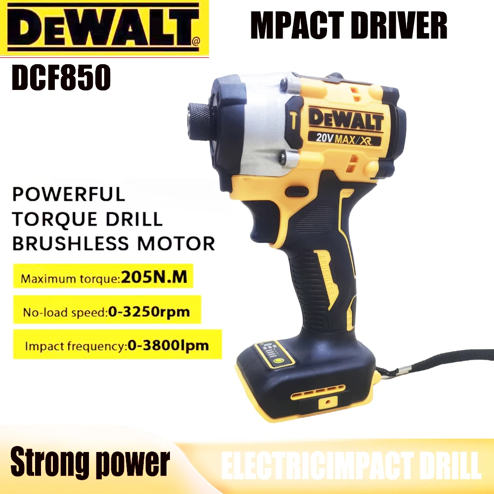 100% Original DEWALT DCF850 Maximum torque: 205N. M brushless cordless electric screwdriver, No-load speed:0-3250rpm
100% Original DEWALT DCF850 Maximum torque: 205N. M brushless cordless electric screwdriver, No-load speed:0-3250rpm