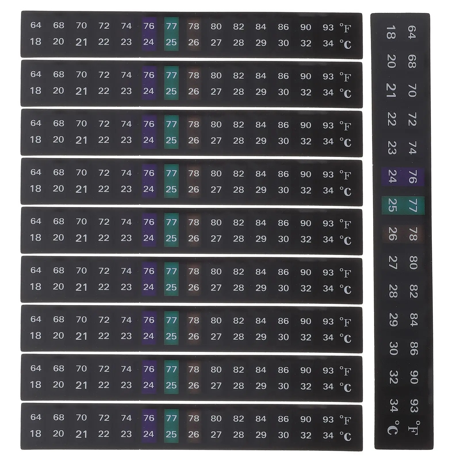 10 Pcs Temperature Sticker 18 34℃ Color Coded Liquid Crystal Fish Tank Aquarium Thermometer for Jar Storage Brewing
10 Pcs Temperature Sticker 18 34℃ Color Coded Liquid Crystal Fish Tank Aquarium Thermometer for Jar Storage Brewing
