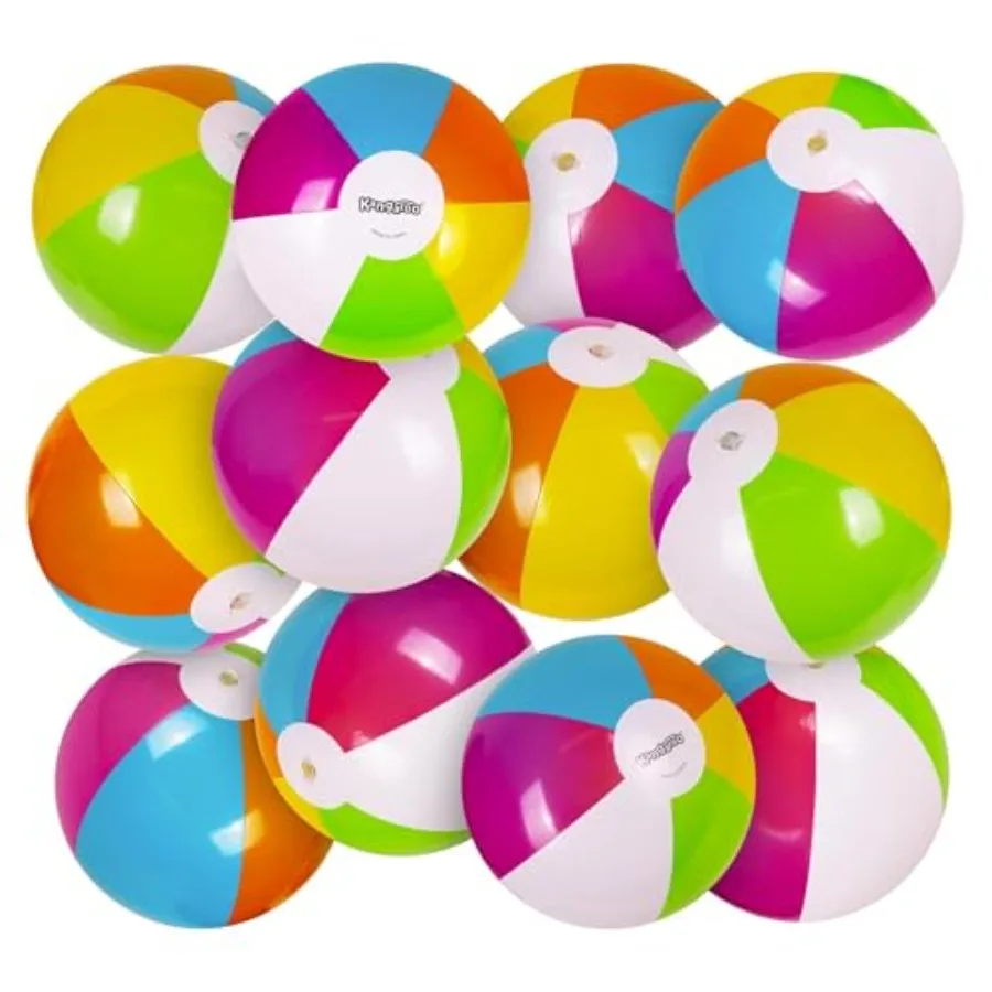 12-Pack 12" Beach Balls - Bulk Classic Beachball Inflatable Swimming Pool Toys for Games Adults Birthday Party Supplies Combo S
12-Pack 12" Beach Balls - Bulk Classic Beachball Inflatable Swimming Pool Toys for Games Adults Birthday Party Supplies Combo S