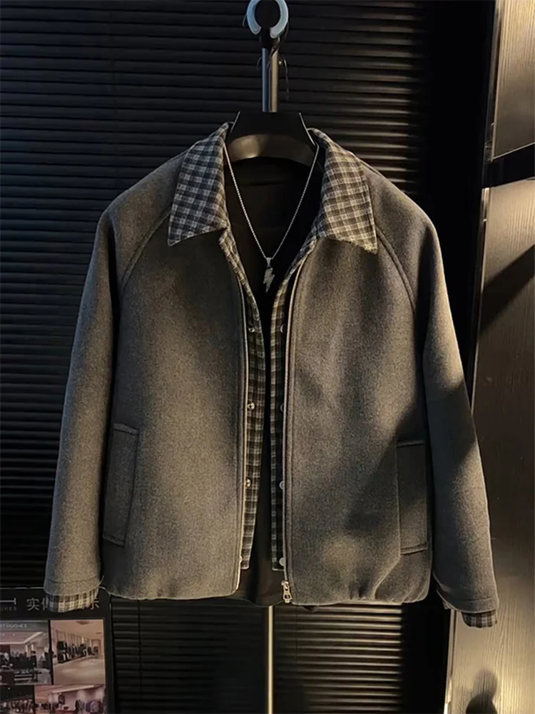 Thiened Cotton Woolen Coat Men's Autumn Winter Faion Casual Sle Warmth Outerwear Lapel Design Busin Casual Look
Thiened Cotton Woolen Coat Men's Autumn Winter Faion Casual Sle Warmth Outerwear Lapel Design Busin Casual Look