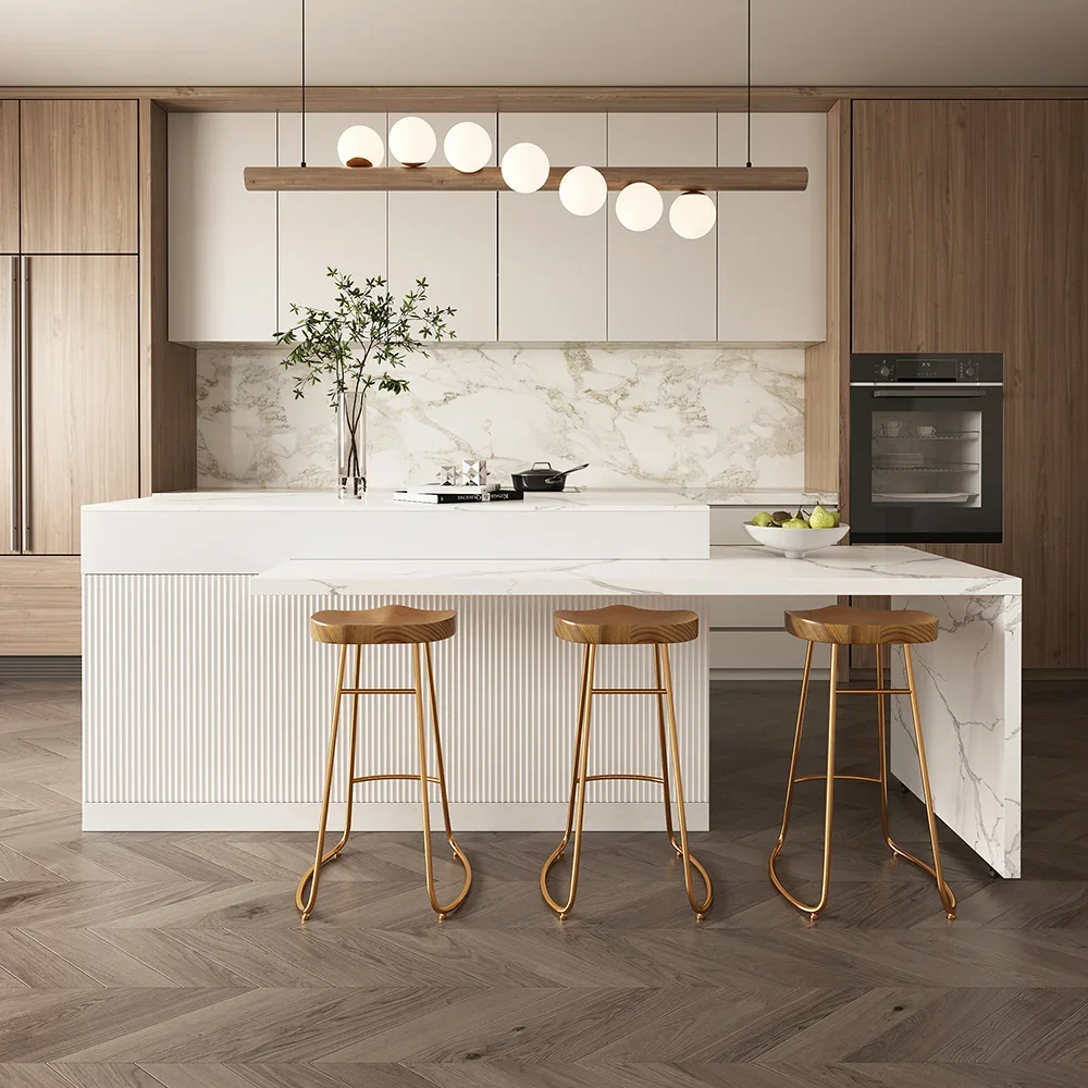 81''-106" Modern Extendable Marble Pattern Kitchen lsland Withe with Doors and Drawers Dining table with storage cabinet
81''-106" Modern Extendable Marble Pattern Kitchen lsland Withe with Doors and Drawers Dining table with storage cabinet