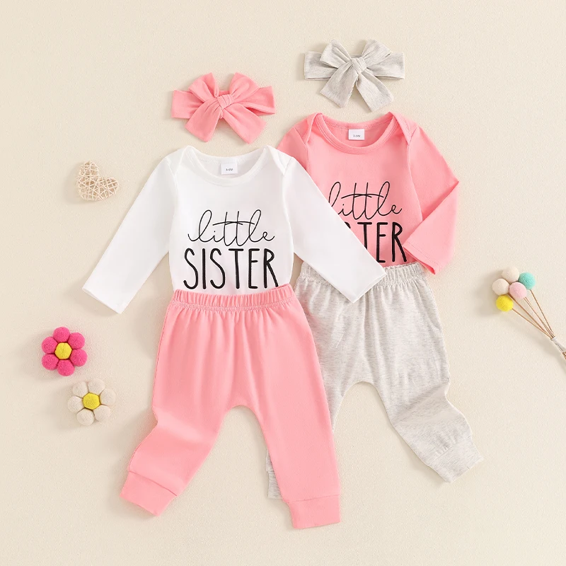 Toddler Baby Girl Fall Outfits Letter Print Long Sleeve Rompers Solid Color Long Pants Headband 3Pcs Jumpsuit Clothes Sets
Toddler Baby Girl Fall Outfits Letter Print Long Sleeve Rompers Solid Color Long Pants Headband 3Pcs Jumpsuit Clothes Sets