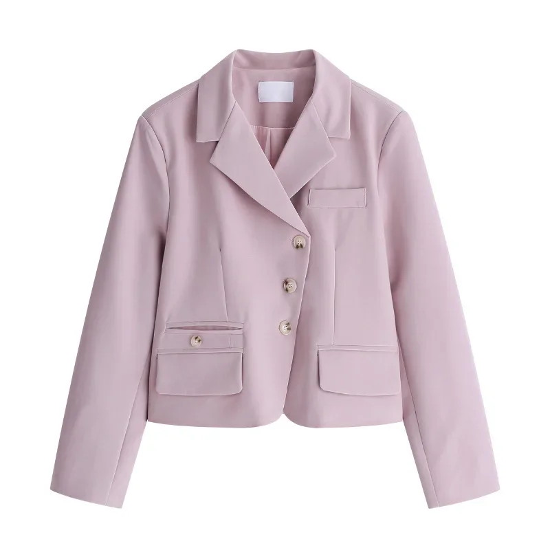 Spring New Blazer Women Notched Collar Long Sleeve Suit Jacket Chic Oblique Single-breasted Casual Solid Color Blazers Outerwear
Spring New Blazer Women Notched Collar Long Sleeve Suit Jacket Chic Oblique Single-breasted Casual Solid Color Blazers Outerwear