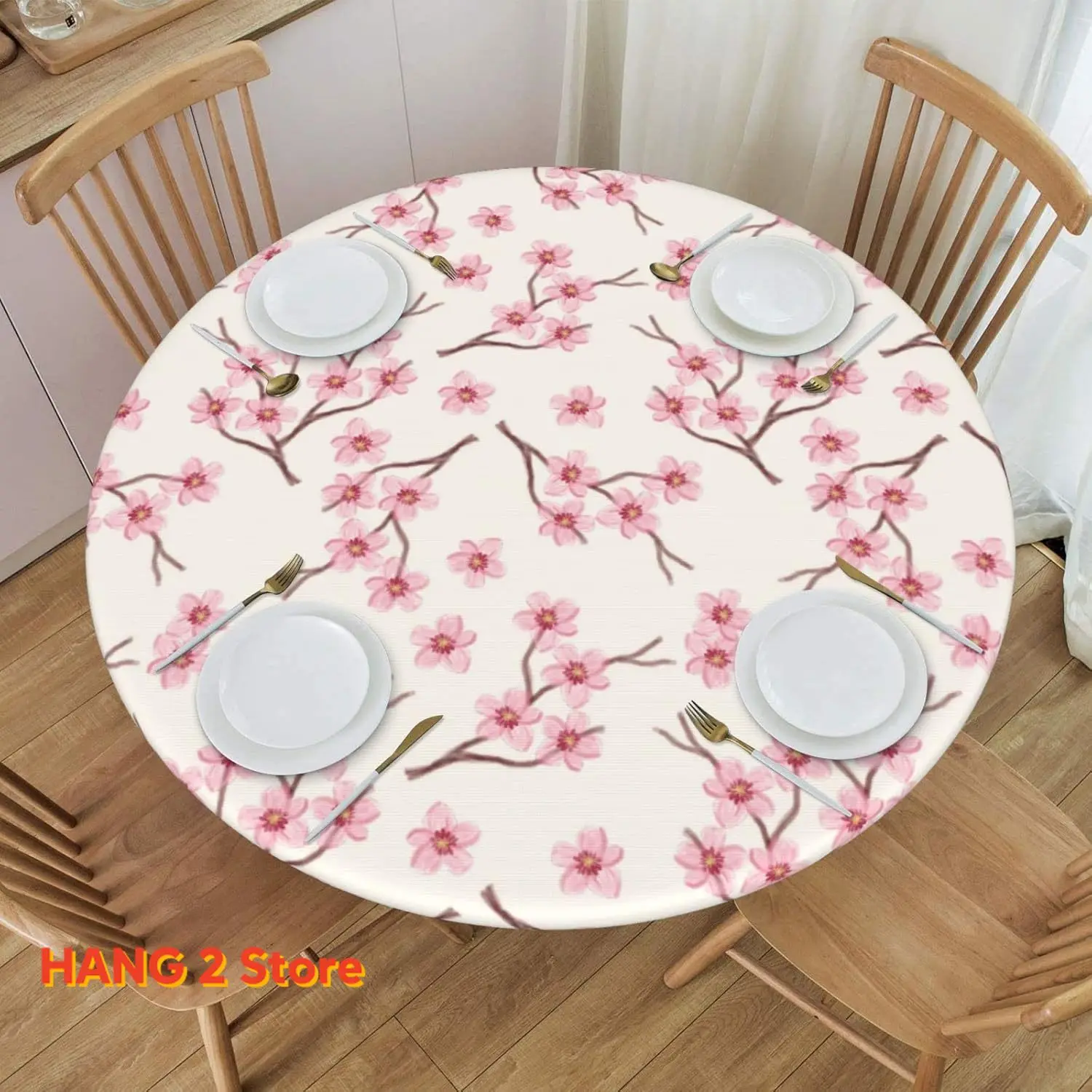 Cherry Blossom Pink Flowers Fitted Round Table Cover with Elastic Protector Table Kitchen Dinner Waterproof Oil-Proof Tab
Cherry Blossom Pink Flowers Fitted Round Table Cover with Elastic Protector Table Kitchen Dinner Waterproof Oil-Proof Tab