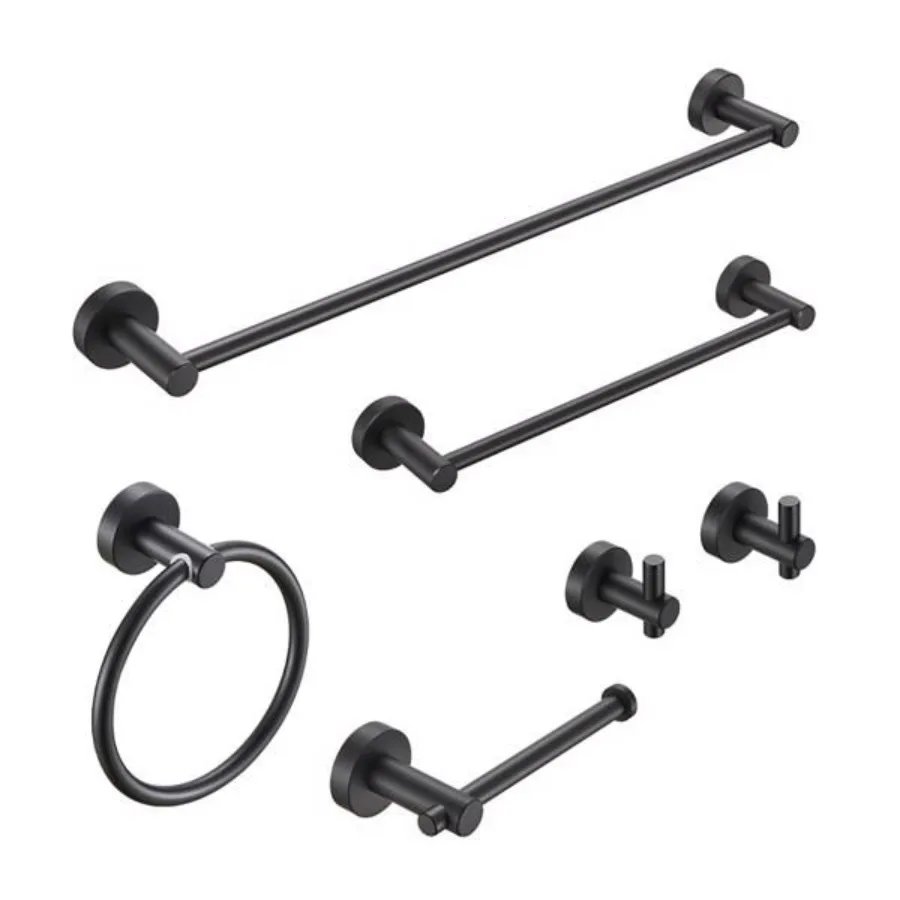 Bathroom Hardware Set; Thicken Space Aluminum 6 PCS Towel bar Set Matte Black 24 Inches Wall Mounted
Bathroom Hardware Set; Thicken Space Aluminum 6 PCS Towel bar Set Matte Black 24 Inches Wall Mounted