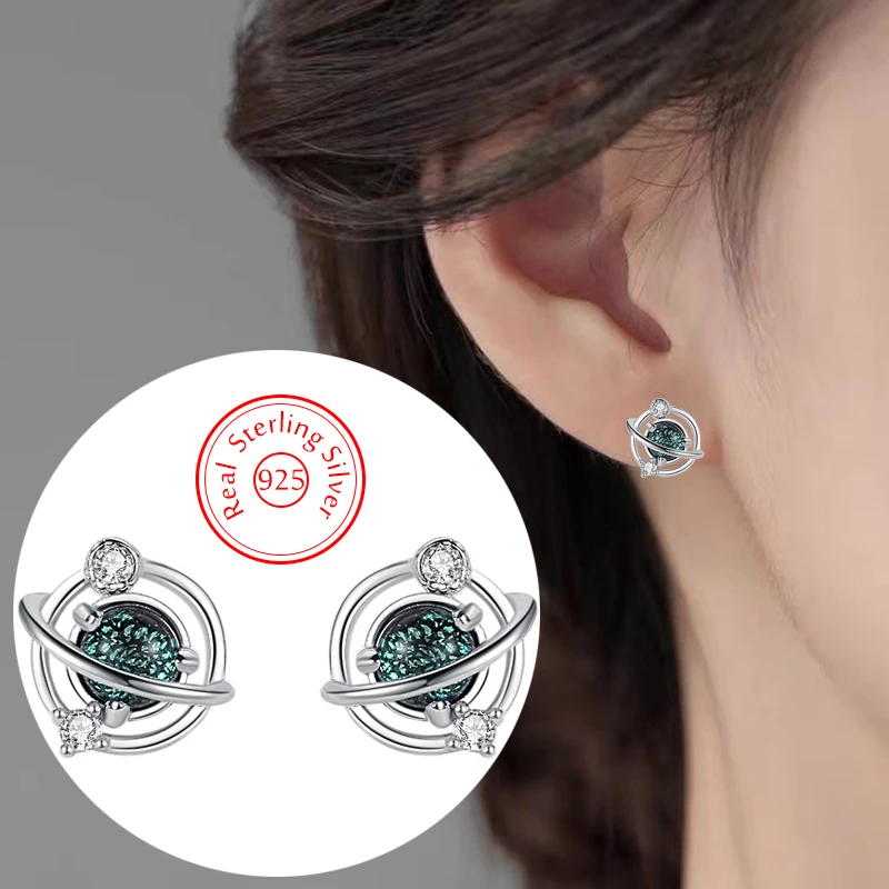 Princess Cute 925 Sterling Silver Jewelry Crystal Zircon Flower Planet Stud Earrings For Woman XY0571
Princess Cute 925 Sterling Silver Jewelry Crystal Zircon Flower Planet Stud Earrings For Woman XY0571