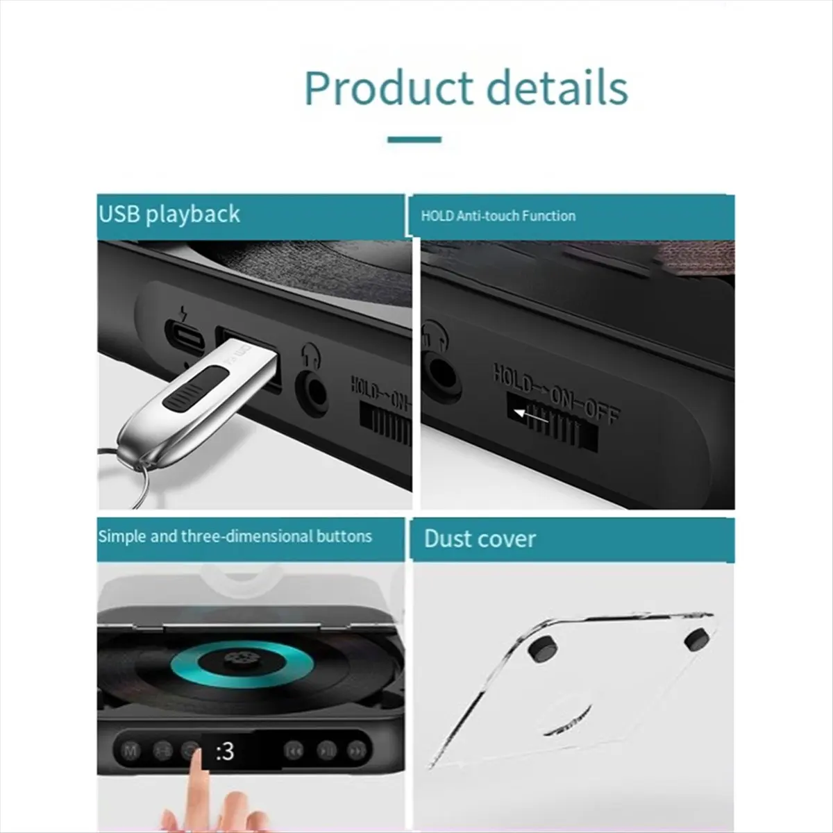 Портативный CD-плеер BOFF KC-918 с Bluetooth, пылезащитным чехлом, 6 режимами, пультом ДУ, внешним воспроизведением и HIFI-звуком
Портативный CD-плеер BOFF KC-918 с Bluetooth, пылезащитным чехлом, 6 режимами, пультом ДУ, внешним воспроизведением и HIFI-звуком