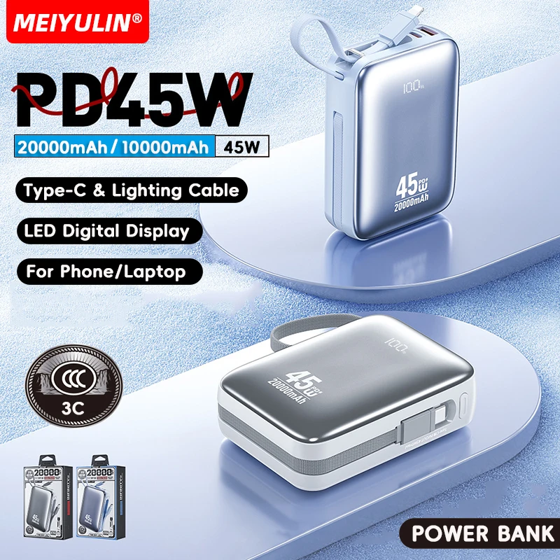 20000mAh 45W PD Power Bank 10000mAh Portable USB C Cable Fast Charging Mobile External Battery For iPhone Samsung Xiaomi Laptop
20000mAh 45W PD Power Bank 10000mAh Portable USB C Cable Fast Charging Mobile External Battery For iPhone Samsung Xiaomi Laptop