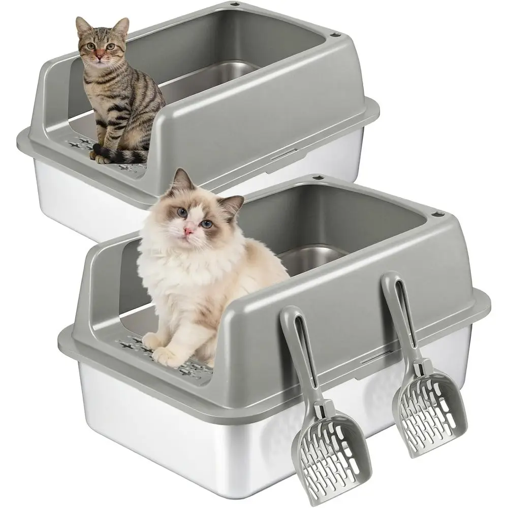 Large Enclosed Stainless Steel Litter Box with Lid, High-Sided Easy Clean for Cats and Kittens, Includes Scoop
Large Enclosed Stainless Steel Litter Box with Lid, High-Sided Easy Clean for Cats and Kittens, Includes Scoop