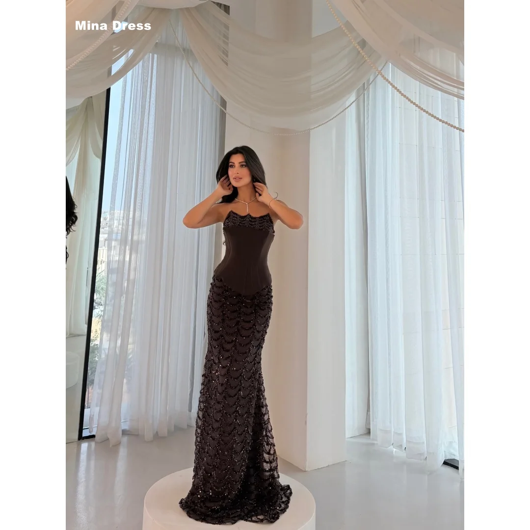 Mina Customized Brown Women's Evening Dresses for Events Sequins. I Want Boat Collar Backless Birthday Dress Luxury Party Dress
Mina Customized Brown Women's Evening Dresses for Events Sequins. I Want Boat Collar Backless Birthday Dress Luxury Party Dress