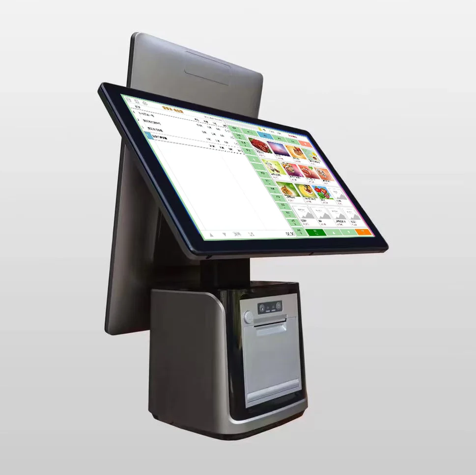 H02 Android/Windows Touch POS All In One Machine, Self-service Ordering Machine, POS System Kiosk,Printer+NFC+1/2D Scanner--OEM