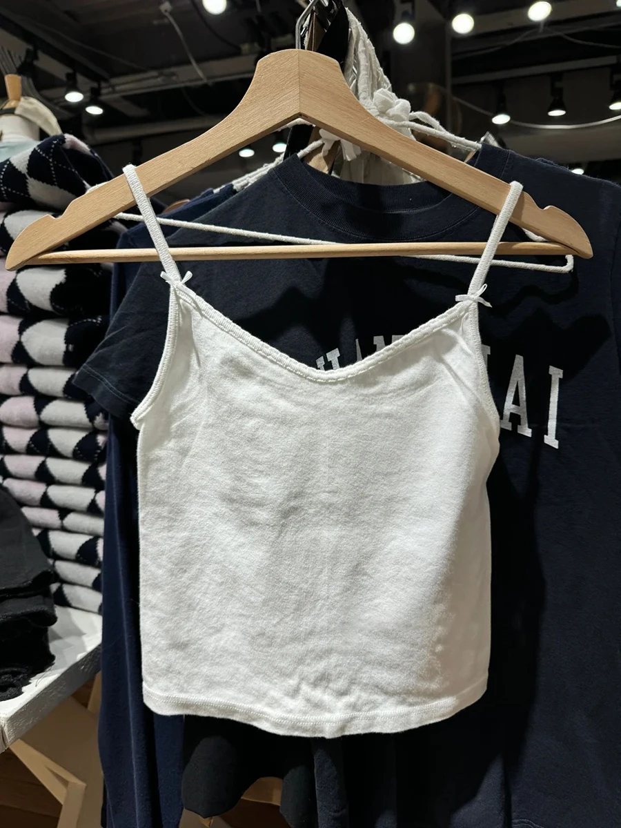 Bow Sweet White Crop Top Woman Sexy V-neck Fashion Soft Cotton Slim Cropped Camisole Vest Summer Casual Simple Tank Tops Yk
Bow Sweet White Crop Top Woman Sexy V-neck Fashion Soft Cotton Slim Cropped Camisole Vest Summer Casual Simple Tank Tops Yk