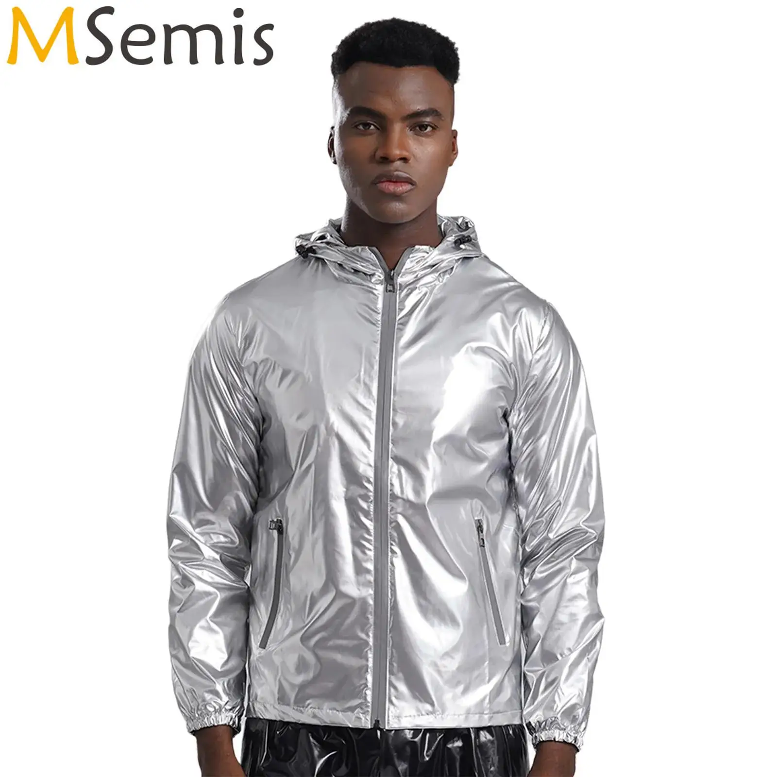 Mens Shiny Hooded Long Sleeve Front Zipper Jacket Waterproof PVC Leather Jacket Tops Raincoat Racer Style Jacket Coat Tops
Mens Shiny Hooded Long Sleeve Front Zipper Jacket Waterproof PVC Leather Jacket Tops Raincoat Racer Style Jacket Coat Tops