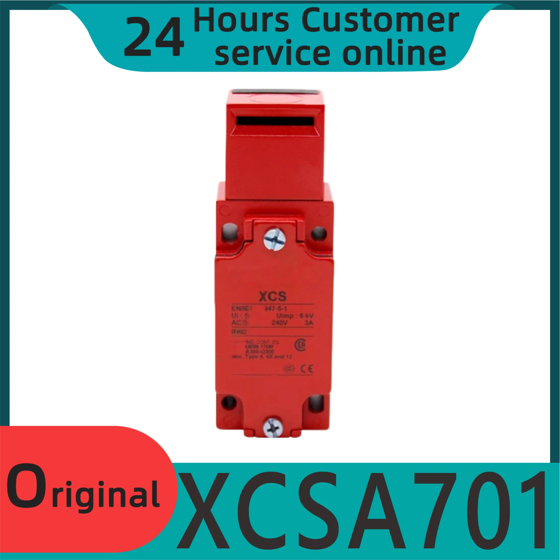 Xcsa701 Safety Switch Metal 2nc 1no Slow Break 1 Thread Pg13