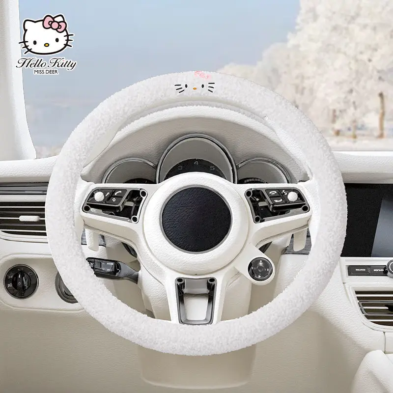 Sanrio Hellokitty Cartoon Car Steering Wheel Cover Winter Short Plush Lamb Wool Non-Slip Warm Universal Handle Cover
Sanrio Hellokitty Cartoon Car Steering Wheel Cover Winter Short Plush Lamb Wool Non-Slip Warm Universal Handle Cover