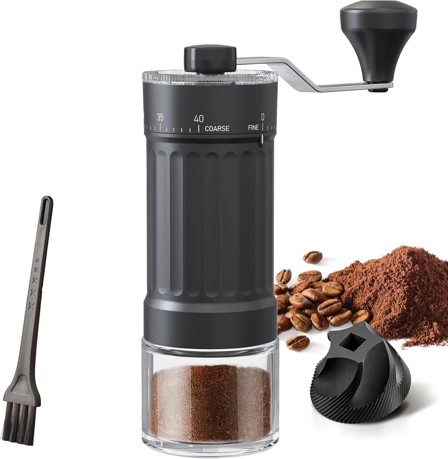 Portable Conical Burr Coffee Grinder, 40 Settings, Ceramic Burrs for Espresso to French Press, 25g Capacity
Portable Conical Burr Coffee Grinder, 40 Settings, Ceramic Burrs for Espresso to French Press, 25g Capacity