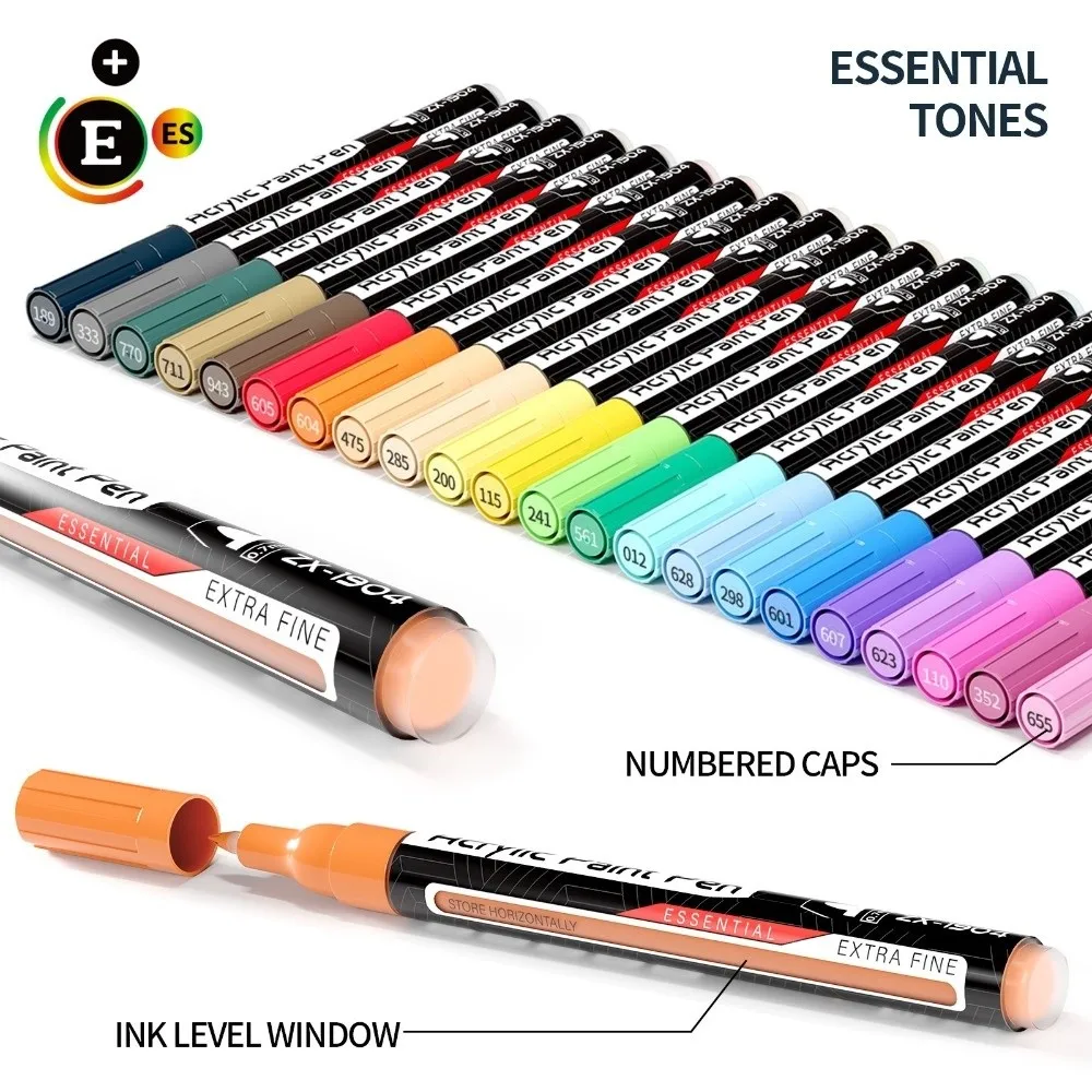22pcs 0.7mm Extra Fine Tip Acrylic Paint Pens Non Toxic Stackable Color DIY Painting Pen Quick Drying Waterbased Acrylic Marker
22pcs 0.7mm Extra Fine Tip Acrylic Paint Pens Non Toxic Stackable Color DIY Painting Pen Quick Drying Waterbased Acrylic Marker