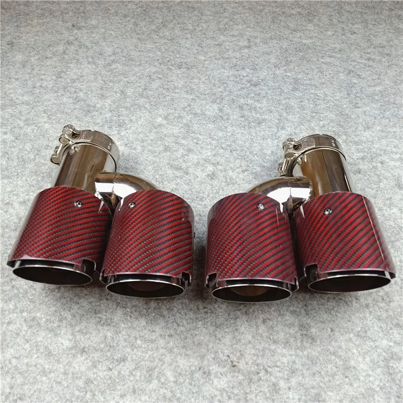One Pair H Model Exhaust Pipe No Logo Carbon Fiber Stainless Steel Red Muffler Tip Tailpipe Tail Throat Dual Outlet Nozzles
One Pair H Model Exhaust Pipe No Logo Carbon Fiber Stainless Steel Red Muffler Tip Tailpipe Tail Throat Dual Outlet Nozzles