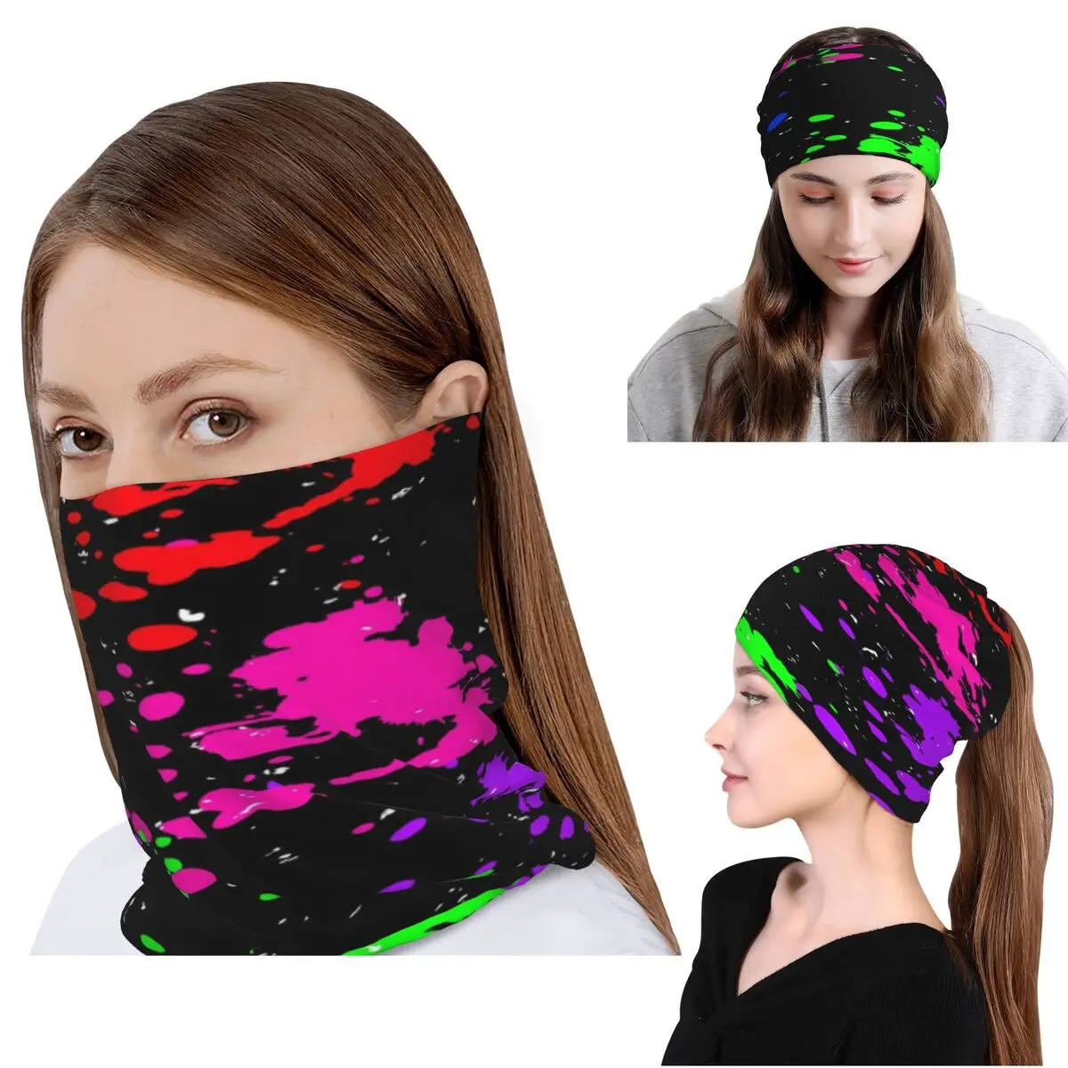 Colorful Graffiti Splatter Print Bandana Neck Cover Wrap Scarf Multifunction Face Mask Beanies Hat Unisex Adult Breathable
Colorful Graffiti Splatter Print Bandana Neck Cover Wrap Scarf Multifunction Face Mask Beanies Hat Unisex Adult Breathable