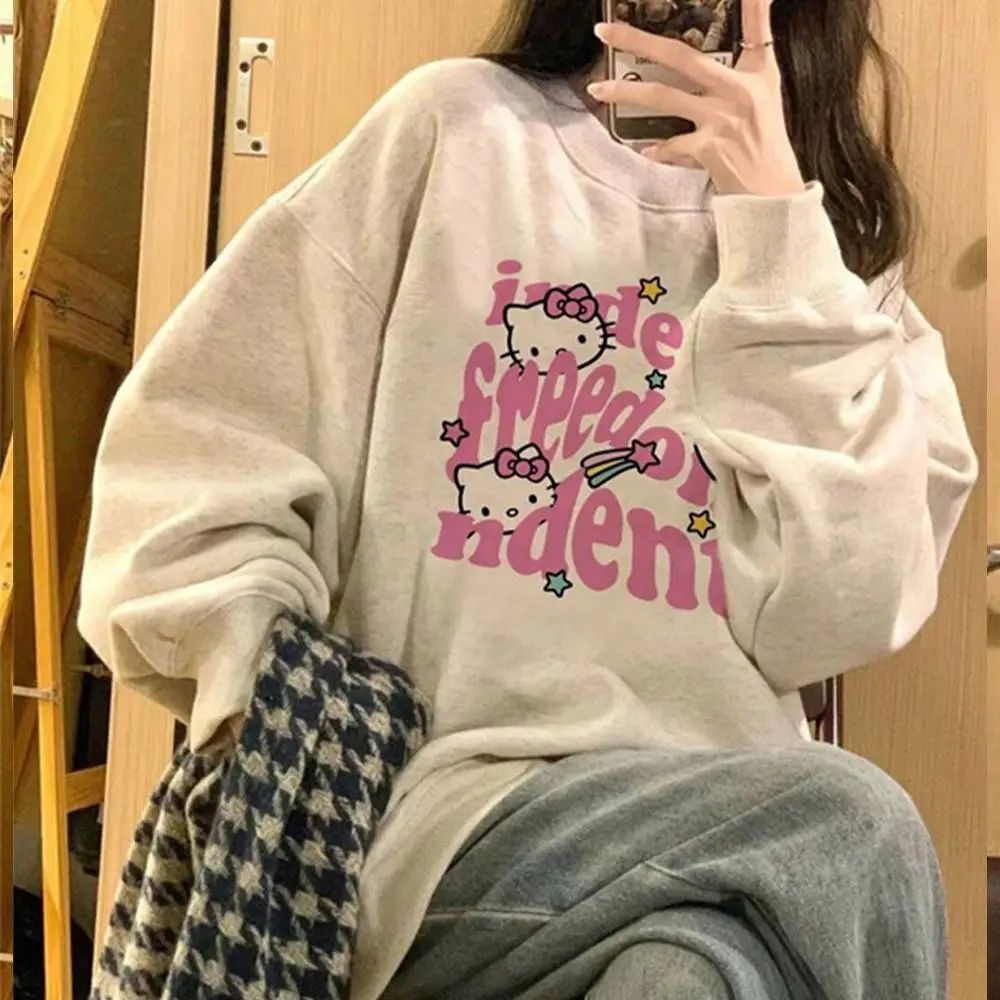 Girls Pullover Long Sleeve Sweatshirt Hello Kitty Sanrio Kawaii Anime Spring Autumn Winter Thicken Round Neck Tops Cotton Loose
Girls Pullover Long Sleeve Sweatshirt Hello Kitty Sanrio Kawaii Anime Spring Autumn Winter Thicken Round Neck Tops Cotton Loose