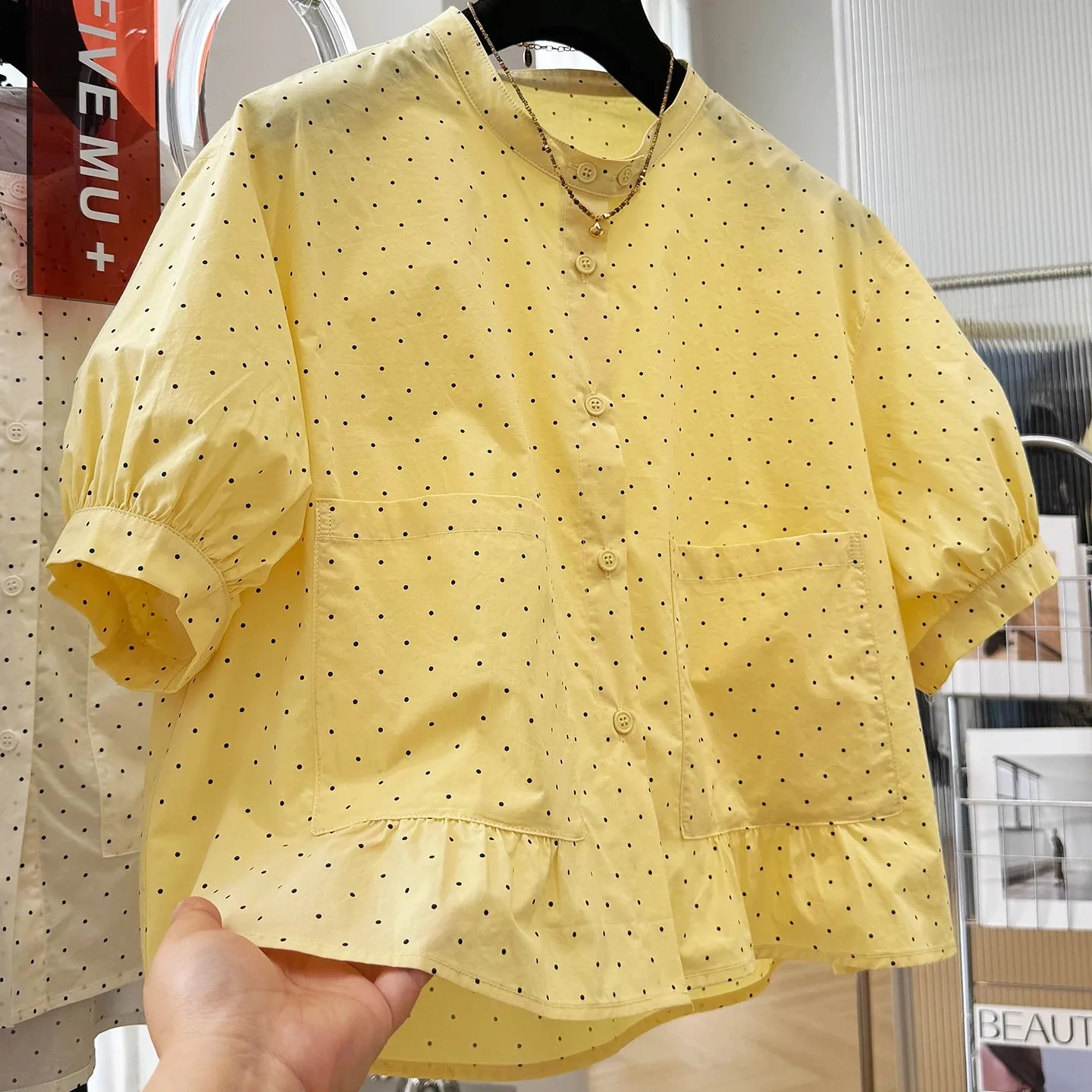 Cotton Ramie Women Casual Shirt New Arrival 2026 Summer Loose O-neck Polka Dot Loose Comfortable Female Tops Shirts J128
Cotton Ramie Women Casual Shirt New Arrival 2026 Summer Loose O-neck Polka Dot Loose Comfortable Female Tops Shirts J128