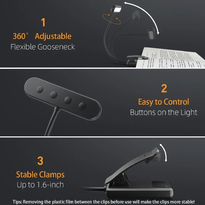 Portable Flexible Easy Clip Night Reading Lamp USB Rechargeable Reading Light 3Colors Warm Cool White Daylight Book Lamp
Portable Flexible Easy Clip Night Reading Lamp USB Rechargeable Reading Light 3Colors Warm Cool White Daylight Book Lamp