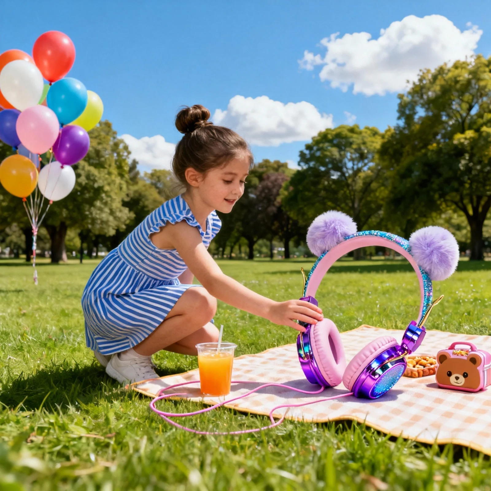 on-Ear Headset for Kids with 3.5mm Connector Rhinestone Glitter Furry Ball Look 85Db Volume Control Fits Children and Adults
on-Ear Headset for Kids with 3.5mm Connector Rhinestone Glitter Furry Ball Look 85Db Volume Control Fits Children and Adults