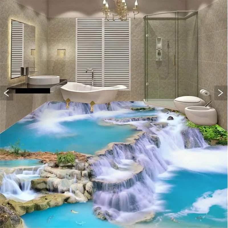 Floor painting 3D Water Falls Wallpaper clear river stone Bathroom Floor PVC Wallpaper Ground Natural Lakes Self-adhesive Floor
Floor painting 3D Water Falls Wallpaper clear river stone Bathroom Floor PVC Wallpaper Ground Natural Lakes Self-adhesive Floor
