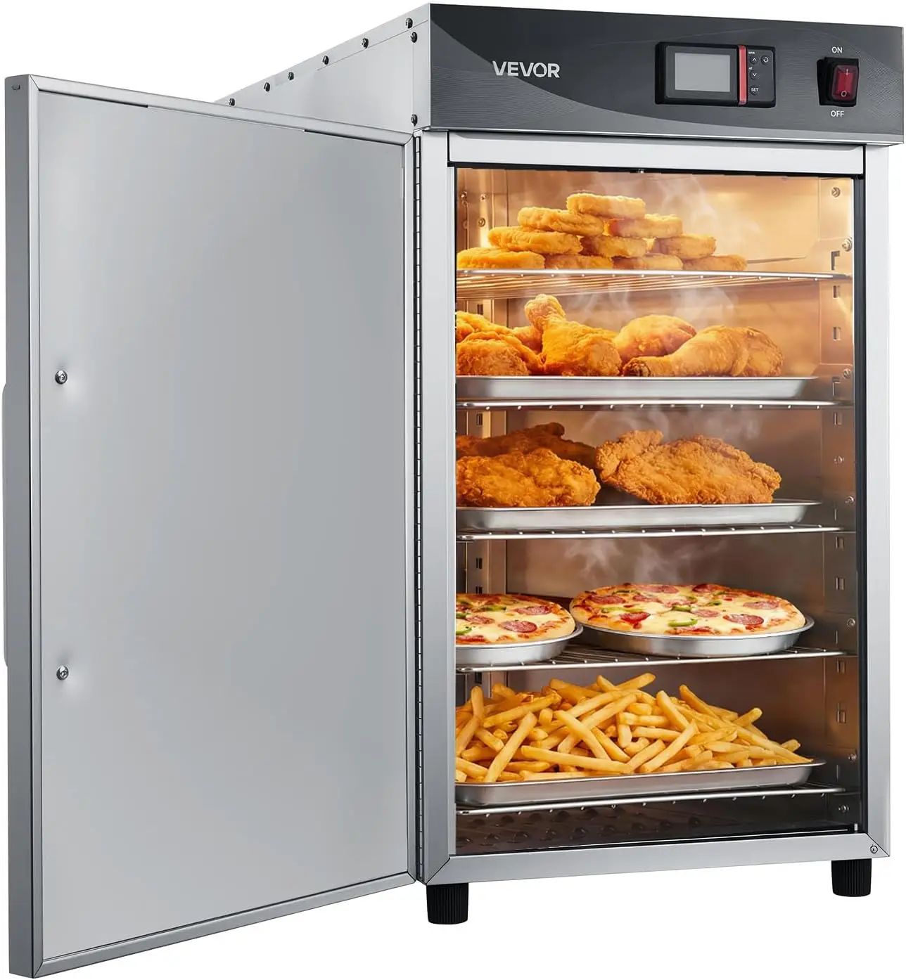 Electric Hot Box Food Warmer 5 Tier Commercial Warming Cabinet with Water Tray Single Door and Adjustable Shelves Stainless
Electric Hot Box Food Warmer 5 Tier Commercial Warming Cabinet with Water Tray Single Door and Adjustable Shelves Stainless