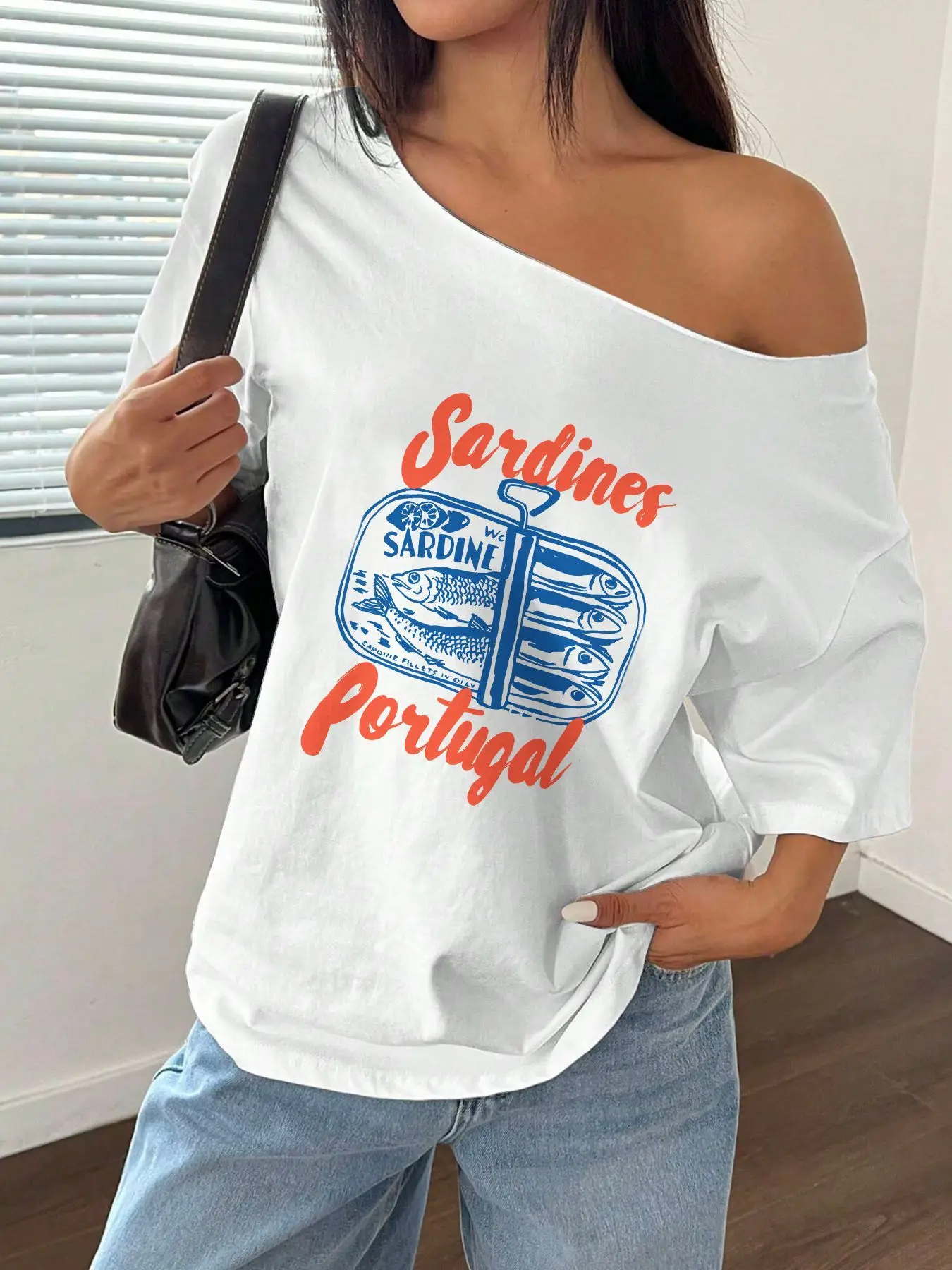 100% Cotton Plus Size Sardine Fish Print Shoulder Loose Print T-Shirt Oversized Y2K Style Graphic Tees Women Tops Summer Off
100% Cotton Plus Size Sardine Fish Print Shoulder Loose Print T-Shirt Oversized Y2K Style Graphic Tees Women Tops Summer Off