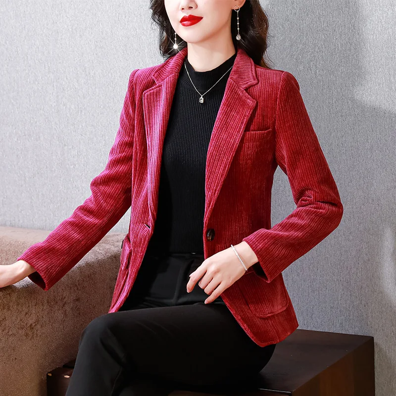 Autumn Winter New Fashion Temperament Leisure Professional Suit OL Corduroy Blazers Coat Women
Autumn Winter New Fashion Temperament Leisure Professional Suit OL Corduroy Blazers Coat Women
